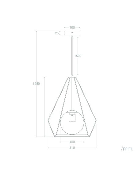 Suspension Metal Pentagone
