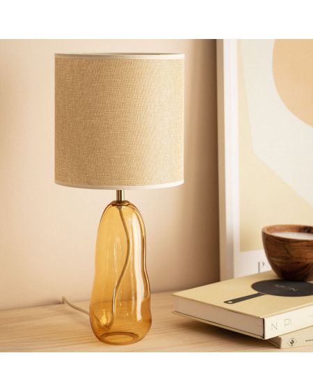 Lampe à Poser Textile et Verre Nally