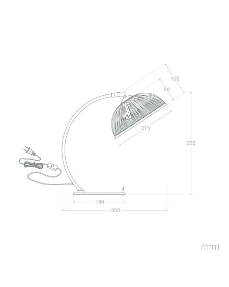 Lampe à Poser Métal et Verre Shila