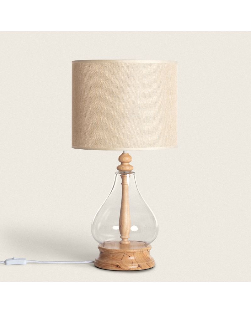 Lampe à Poser Bois et Verre Kofin