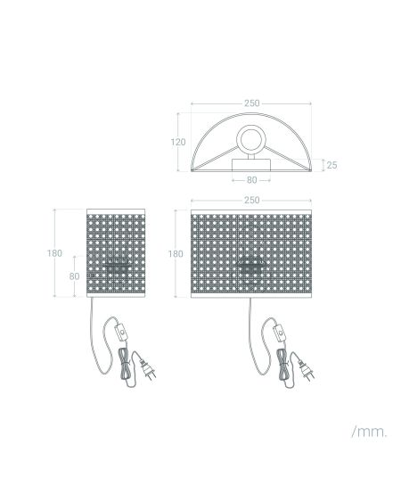Lampe Murale Métal et Rotin Alofi