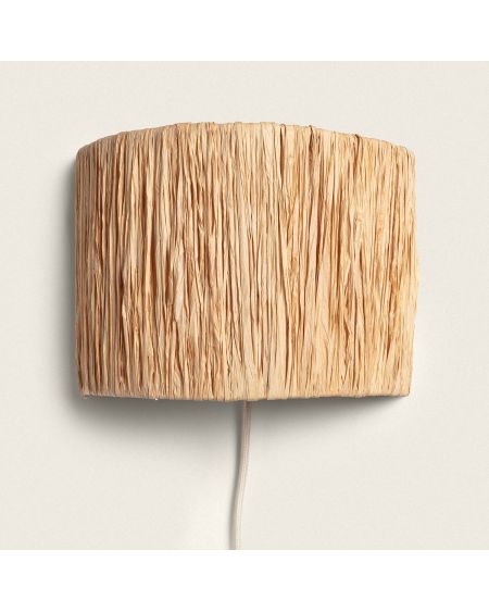 Lampe Murale Métal et Raphia Yubo