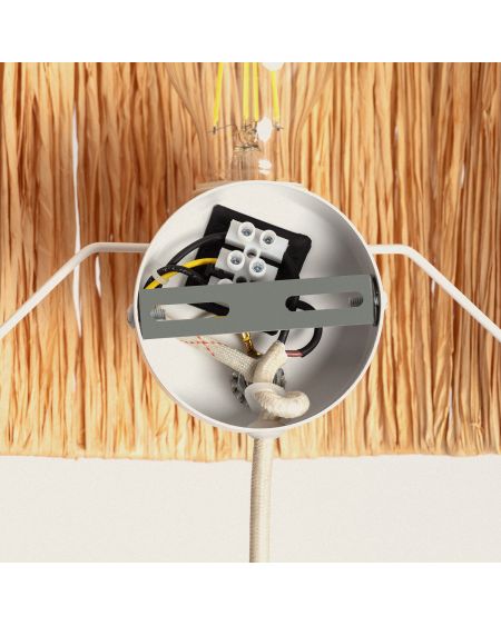 Lampe Murale Métal et Raphia Yubo