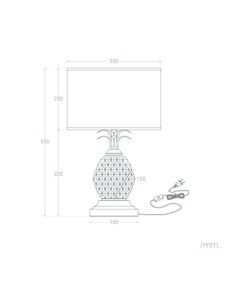 Lampe à Poser Métal et Textile Samoa