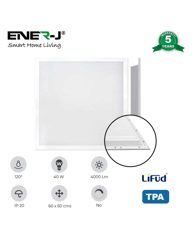 Pack de 2 panneaux rétroéclairés 595x595, driver Lifud, 4000 lumens, diffuseur TPA, 5 ans, 4000K Pack de 2 panneaux rétroéclairés 595x595, driver Lifud, 4000 lumens, diffuseur TPA, 5 ans, 4000K