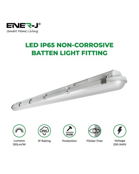 Raccord étanche non corrosif, 1,2 m, 40 W, 120 lumens par watt, 6 000 K