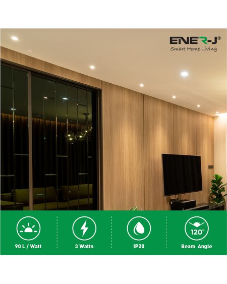 Mini panneau LED rond encastrable 3 W, diamètre 85 mm (taille du trou 70 mm), driver CE, 90 Lm/Watt, RA 80, 3000 K