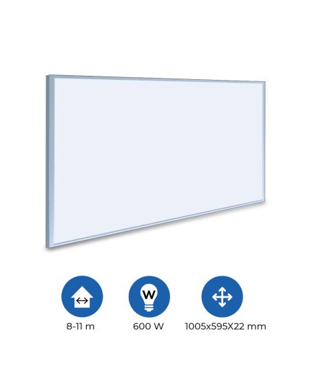 Panneau chauffant infrarouge 1005*595, corps blanc, 600W