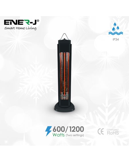 Chauffage infrarouge portable 600W/1200W avec oscillation