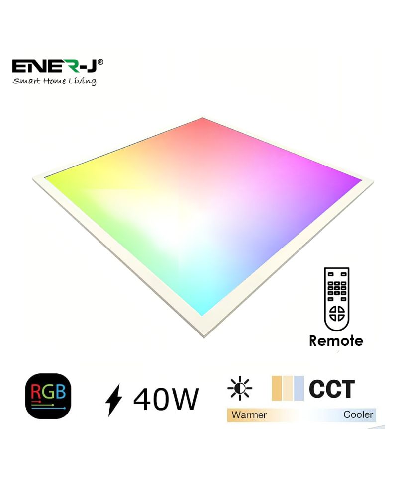 Panneaux rétroéclairés intelligents RVB + CCT 600 x 600 mm, 40 W avec pilote Gold Match et télécommande. Panneaux rétroéclairés intelligents RVB + CCT 600 x 600 mm, 40 W avec pilote Gold Match et télécommande.