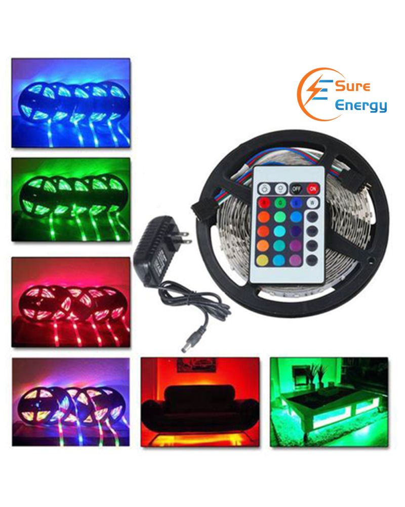 Kit de bandes LED - 5 mètres RVB IP65, télécommande IR, Plug & Play UK PS Kit de bandes LED - 5 mètres RVB IP65, télécommande IR, Plug & Play UK PS