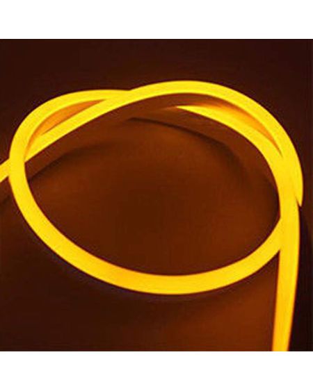 Kit de bande néon LED 12V, bande néon en silicone de 3 mètres 6x12mm-120 LED/mètre, 4 clips muraux + adaptateur 5A, 3000K