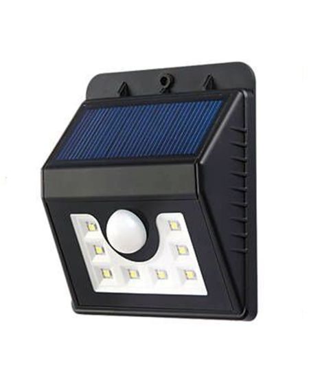APPLIQUE SOLAIRE AVEC PIR, 20 PCS 2835 LED, 1,6W 200 LUMENS, BOÎTIER NOIR, IP65, 6500K