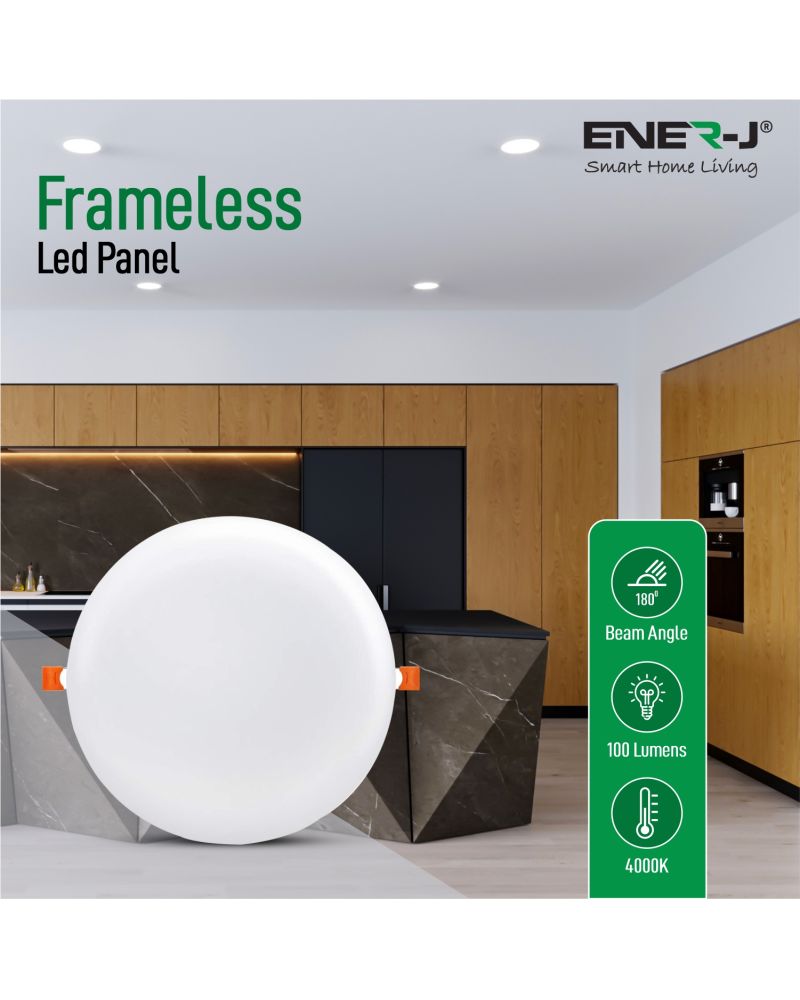 Panneau Super LED à encastrer sans cadre 12 W, 105 mm, rond, 4 000 K Panneau Super LED à encastrer sans cadre 12 W, 105 mm, rond, 4 000 K