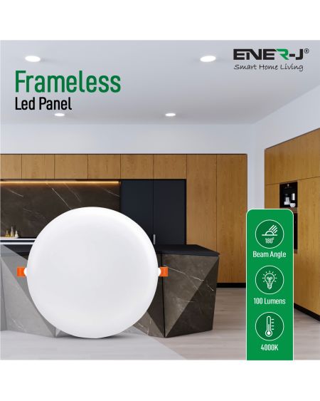 Panneau Super LED à encastrer sans cadre 24 W, 200 mm, rond, 4 000 K