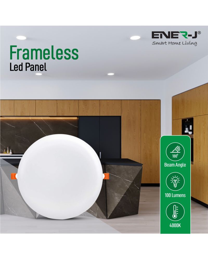 Panneau Super LED à encastrer sans cadre 24 W, 200 mm, rond, 4 000 K Panneau Super LED à encastrer sans cadre 24 W, 200 mm, rond, 4 000 K