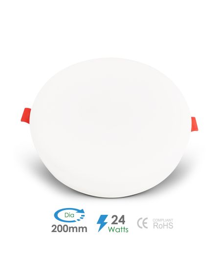 Panneau Super LED à encastrer sans cadre 24 W, 200 mm, rond, 6 000 K